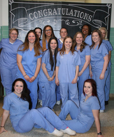 Vet Tech students at pinning ceremony 