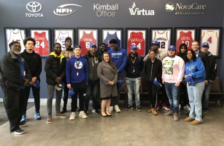 Manor students visit the sixers facility in Trenton