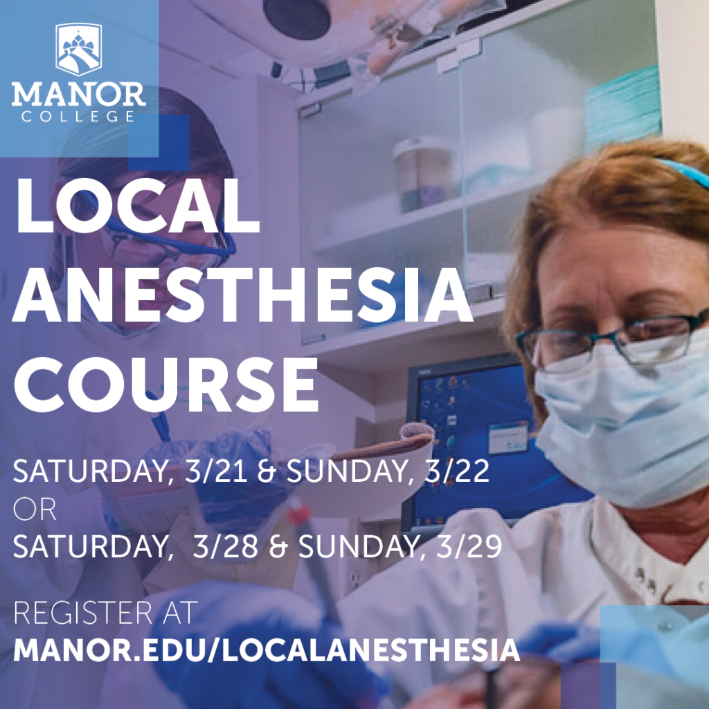 Local Anesthesia Course March 21 March 22 March 28 March 29