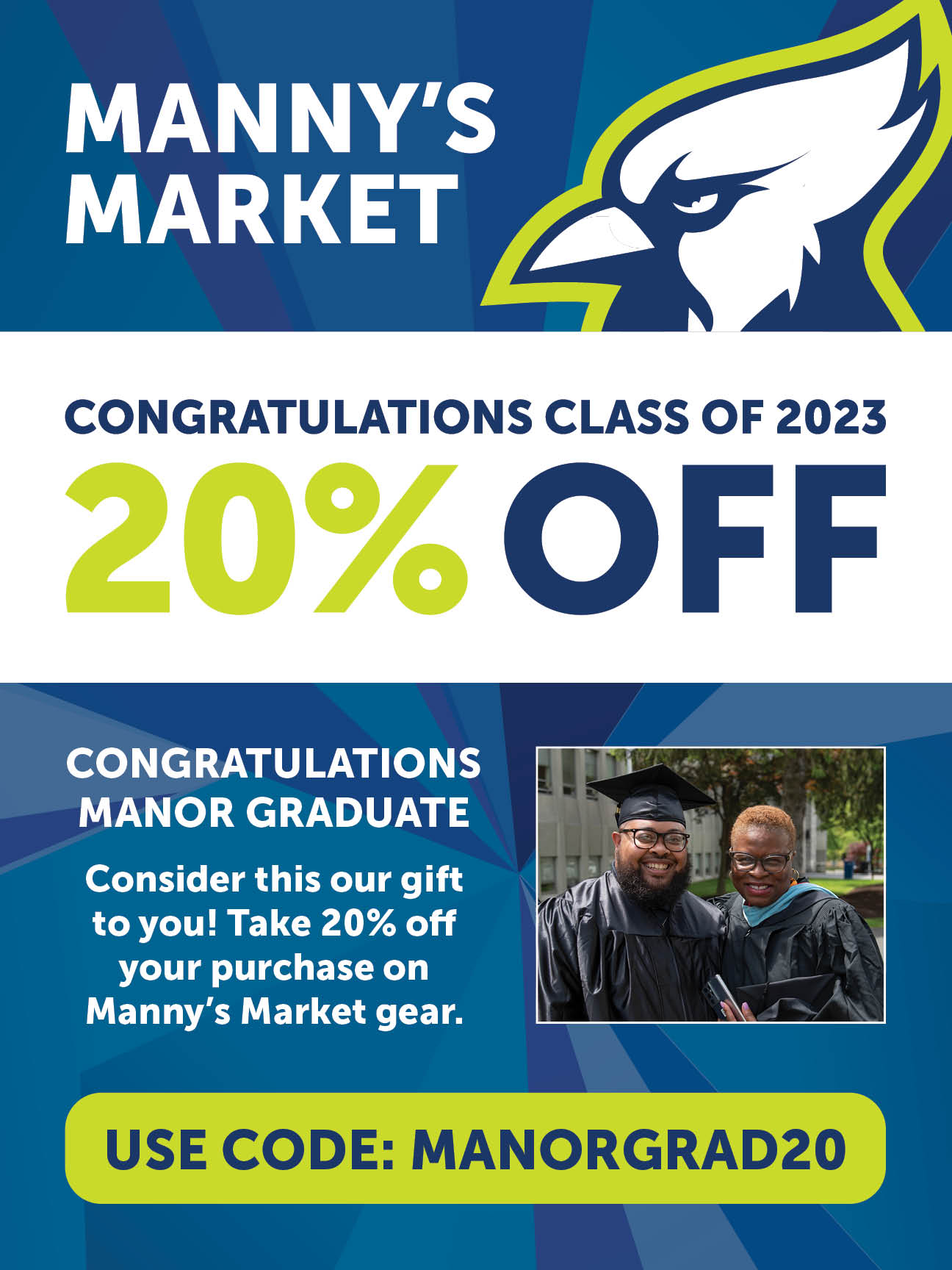 Link to Manny's Market discount code Manorgrad20