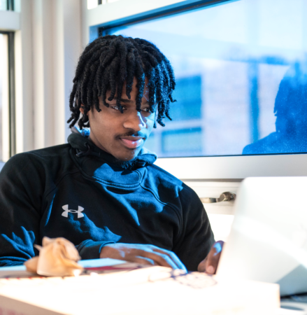 Manor College student studying