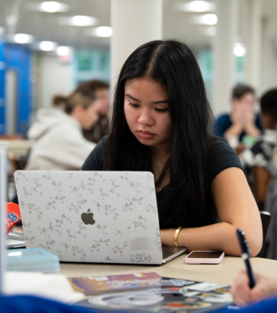 Manor College student studying