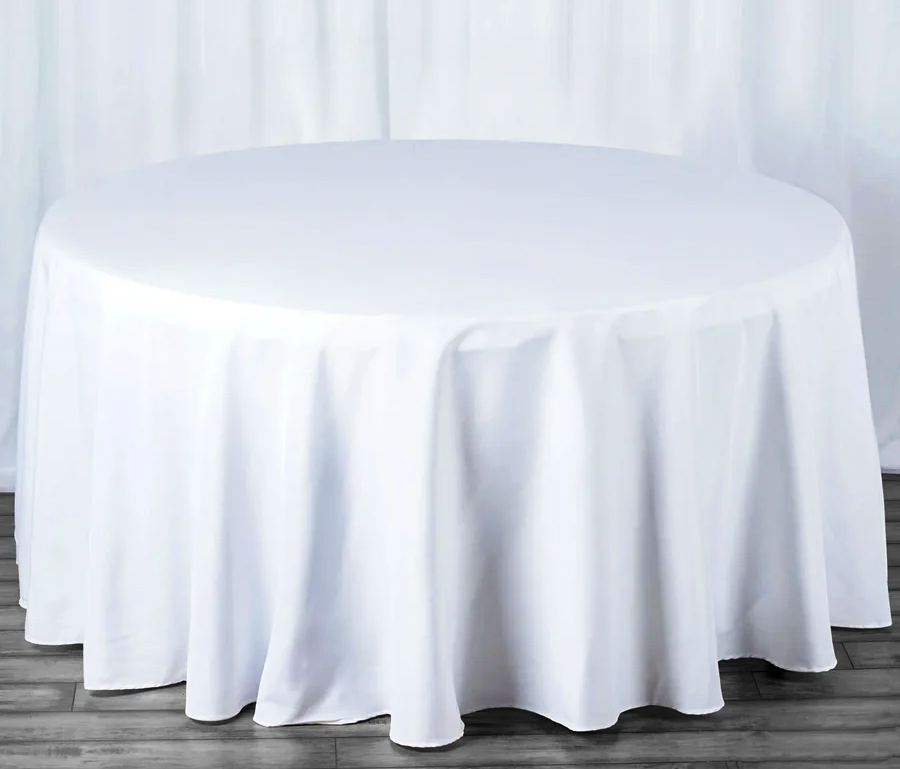 136 Round Tablecloth - White