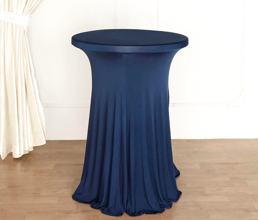 30 Round Cocktail Table Cover - Navy Blue