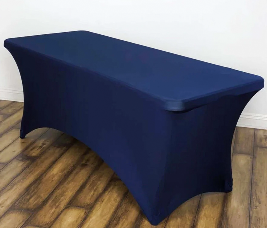 6ft Rectangle Fitted Tablecloth –
Navy Blue
