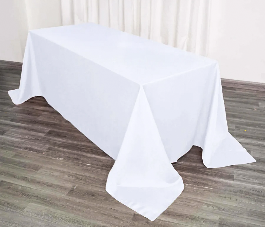 90 x 132 Rectangle Tablecloth - White