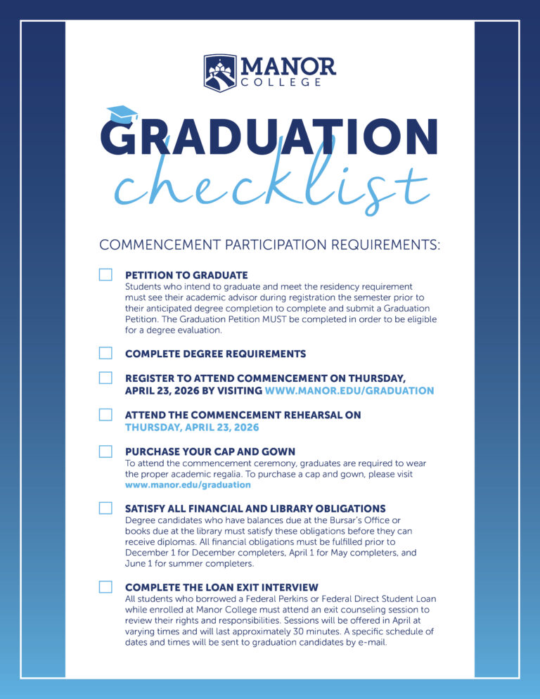 Graduation Checklist | Manor College