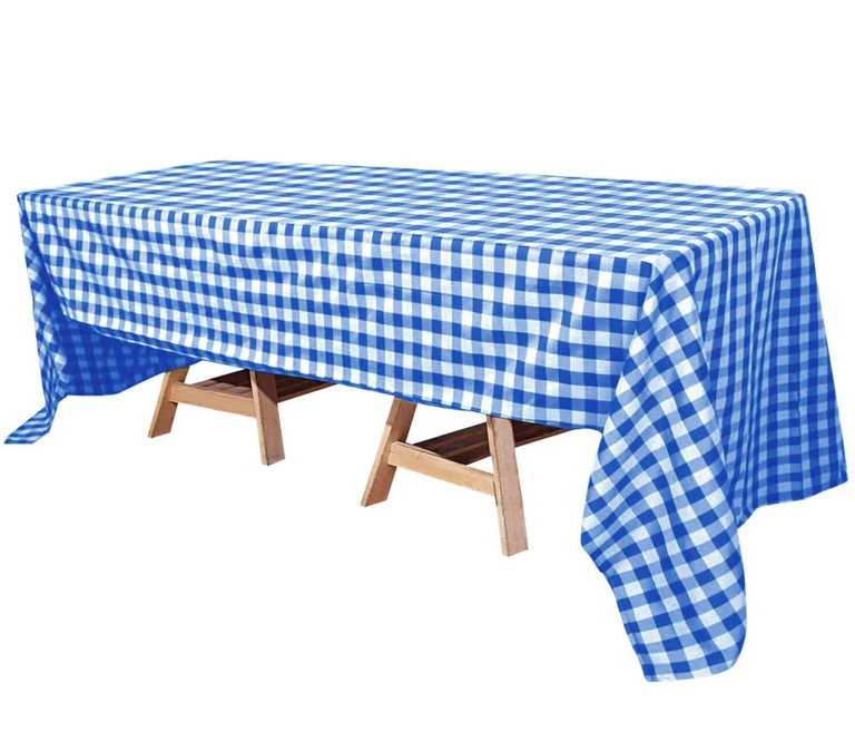 60 x 126 Rectangle Tablecloth - Blue Plaid