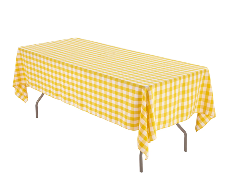 60 x 126 Rectangle Tablecloth - Yellow Plaid